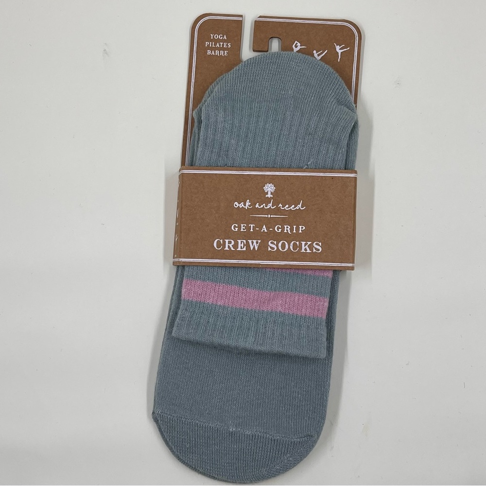 Oak And Reed Get-A-Grip Crew Socks Yoga & Pilates Brand New W/Tags One Size